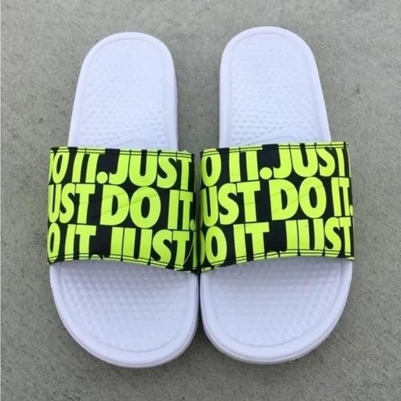 Nike | Shoes | Nike Benassi Slides Just Do It Neons Volts  display picture 2